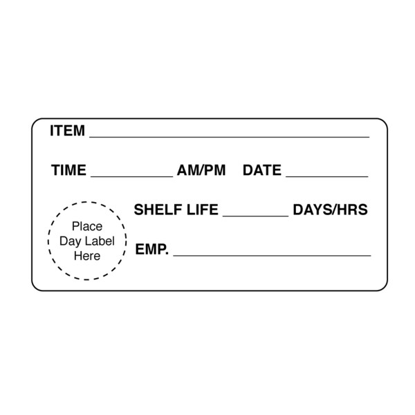 Dissolvable Labels - Item/Time/AM/PM Date 1-15/16" x 4"